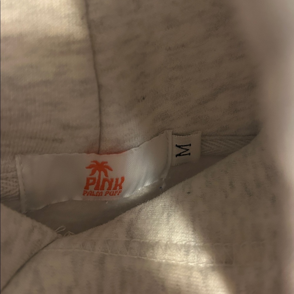 Stylish Gray Hoodie with Pink Palm Accent - Picture 3 of 3